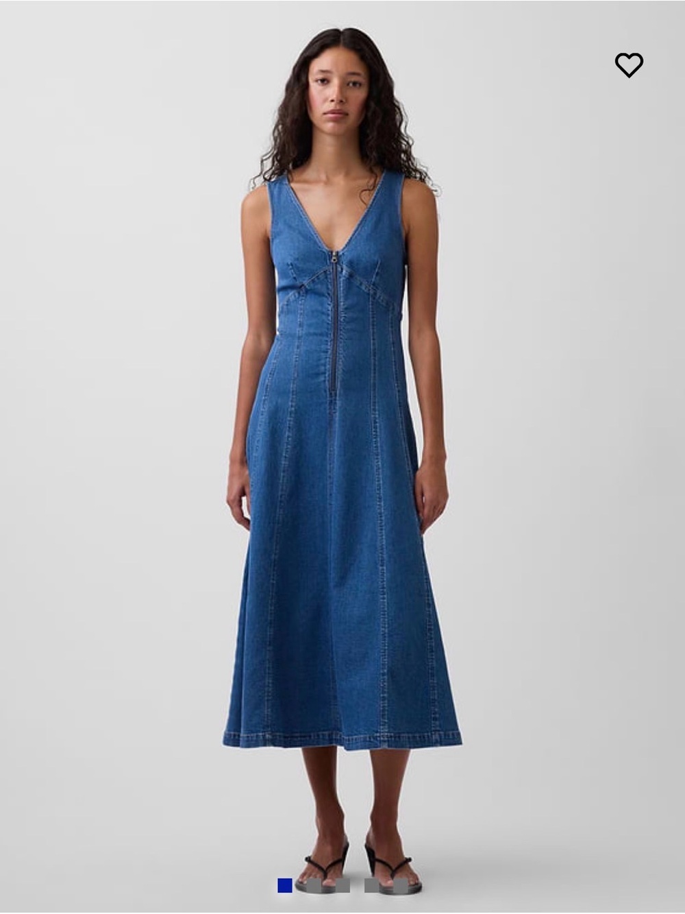 GAP Denim Midi Dress with Front Zip